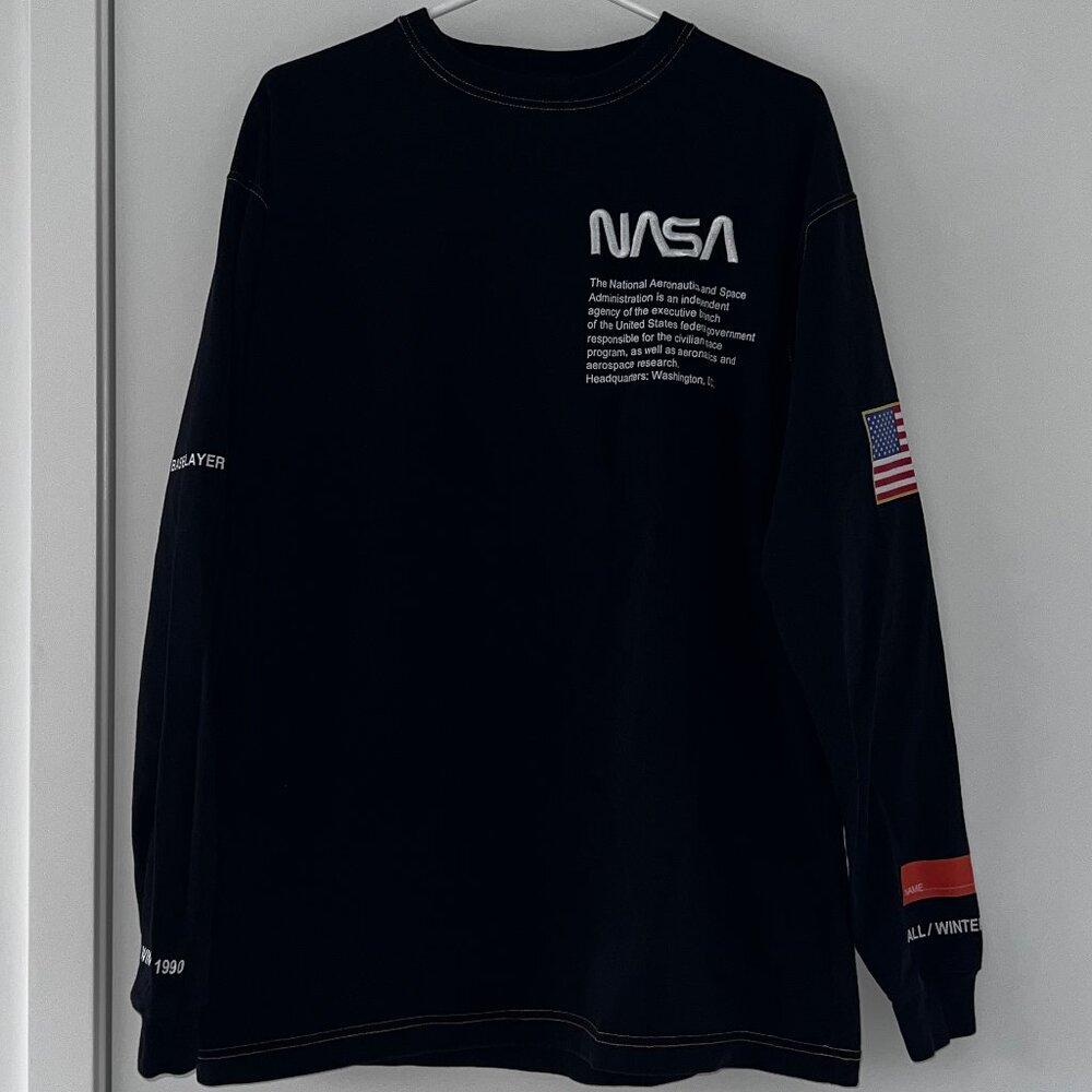 Heron Preston NASA Black Long Sleeve Tee Fall/Winter 1990 – Streetwear